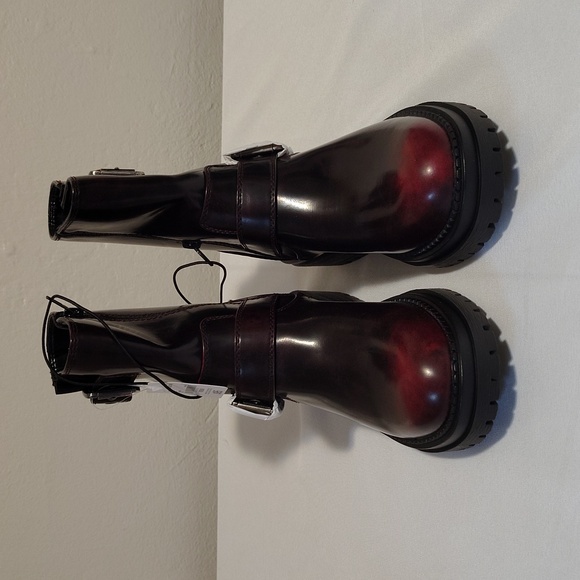 Arizona Jean CO Tilpa Oxblood Faux Leather Boots 7 Medium - Picture 3 of 9